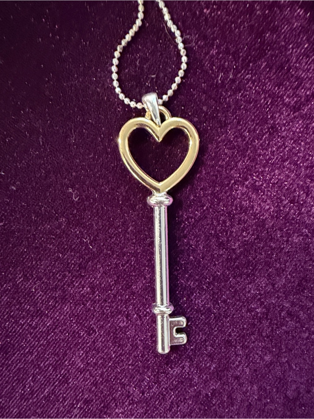Premier Designs Gold And Silver Tone Key Pendant Necklace